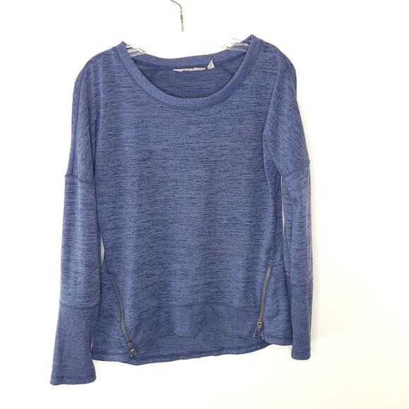 Athleta Cityscapes Sweatshirt Zip Detail Blue Pullover Boxy Fit Small - Picture 13 of 13